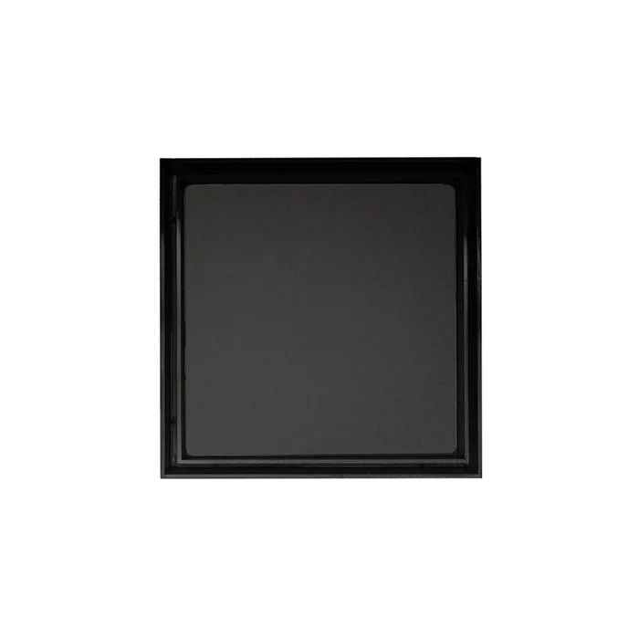 Infinity Drain 5” x 5” TD 15 Tile Insert Complete Kit in Matte Black with Cast Iron Drain Body, 2” No Hub Outlet