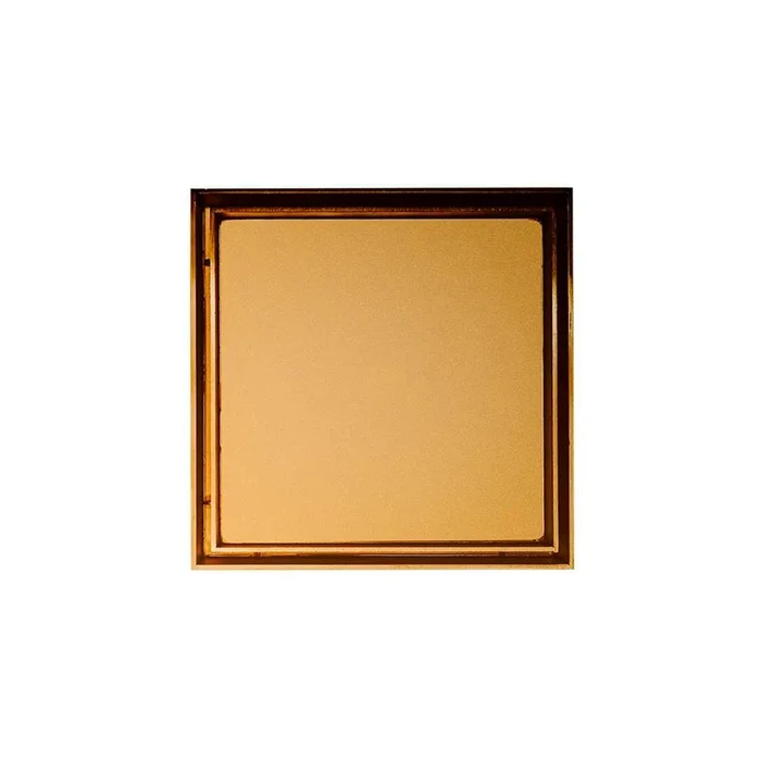 Infinity Drain 5” x 5” TDB 15 Tile Insert Complete Kit in Polished Gold with Stainless Steel Bonded Flange Drain Body, 2” No Hub Outlet