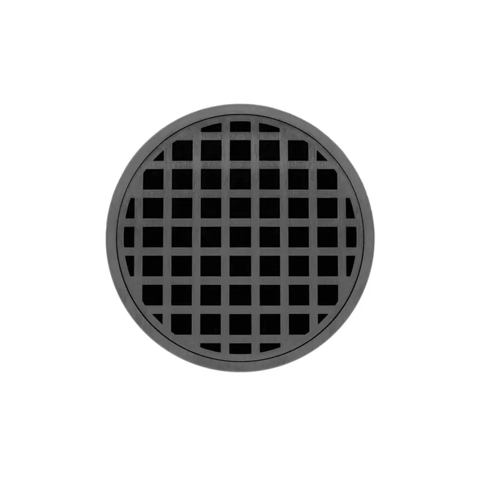 Infinity Drain 5″ Round RQD 5 High Flow Center Drain Complete Kit with Squares Pattern Decorative Plate with ABS Drain Body, 3″ Outlet