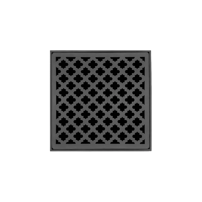 Infinity Drain 5″ x 5″ Center Drain Kit with Moor Pattern Decorative Plate and 2″ Throat for MD 5
