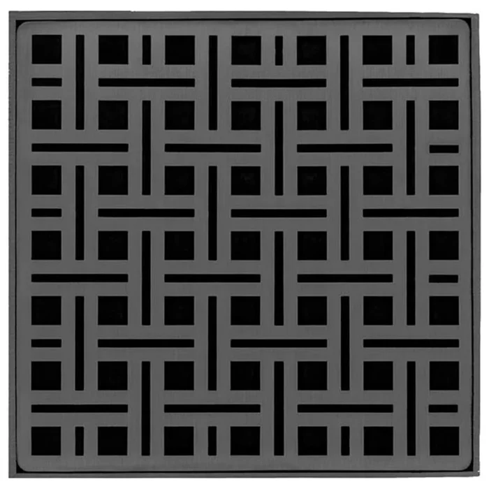 Infinity Drain 5″ x 5″ High Flow Premium Center Drain Kit with Weave Pattern Decorative Plate – Includes PVC Drain Body with 3″ Outlet