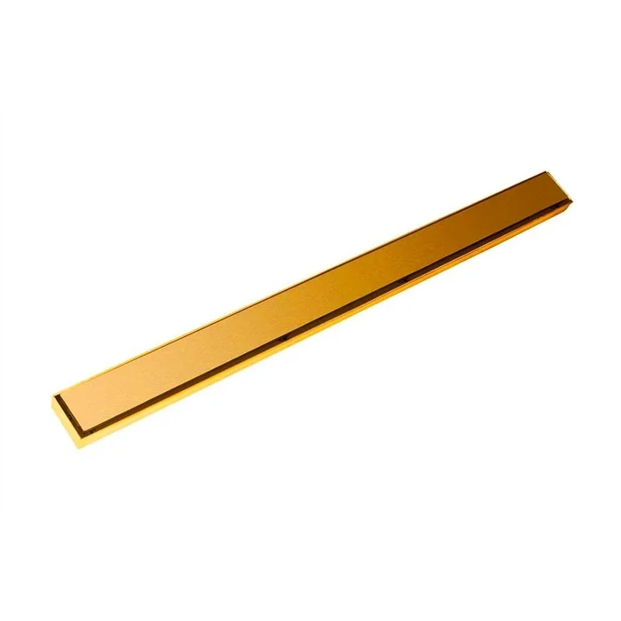 Infinity Drain 60” FX Series Complete Kit with Solid Grate in Polished Gold