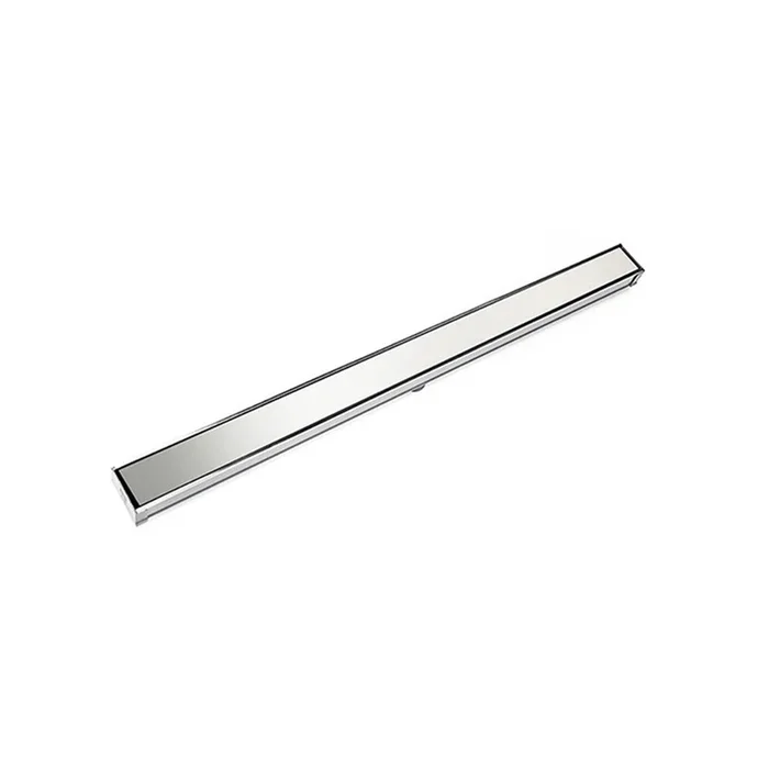 Infinity Drain 72” S-PVC Series Low Profile Complete Kit with 2 1/2” Solid Grate in Polished Stainless
