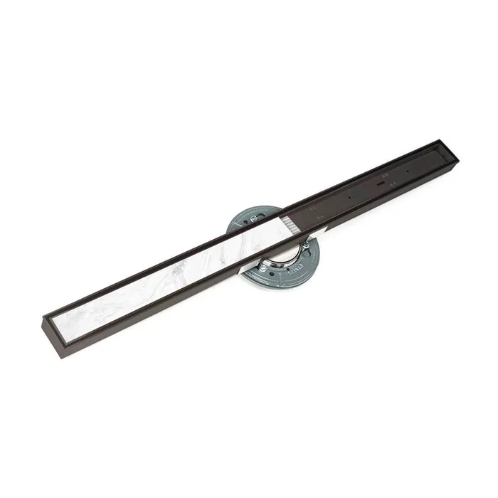 Infinity Drain 72” S-Stainless Steel Series High Flow Complete Kit with Tile Insert Frame in Oil Rubbed Bronze with Cast Iron Drain Body, 3” No Hub Outlet