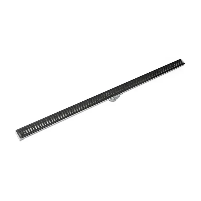 Infinity Drain 96” S-PVC Series Low Profile Complete Kit with 1 1/2” Wedge Wire Grate in Gunmetal