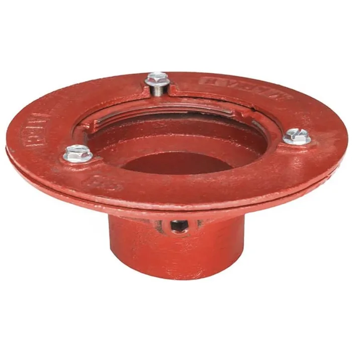 Infinity Drain Clamp Down Cast Iron Drain with 4″ Throat and 2″ Inside Caulk Outlet