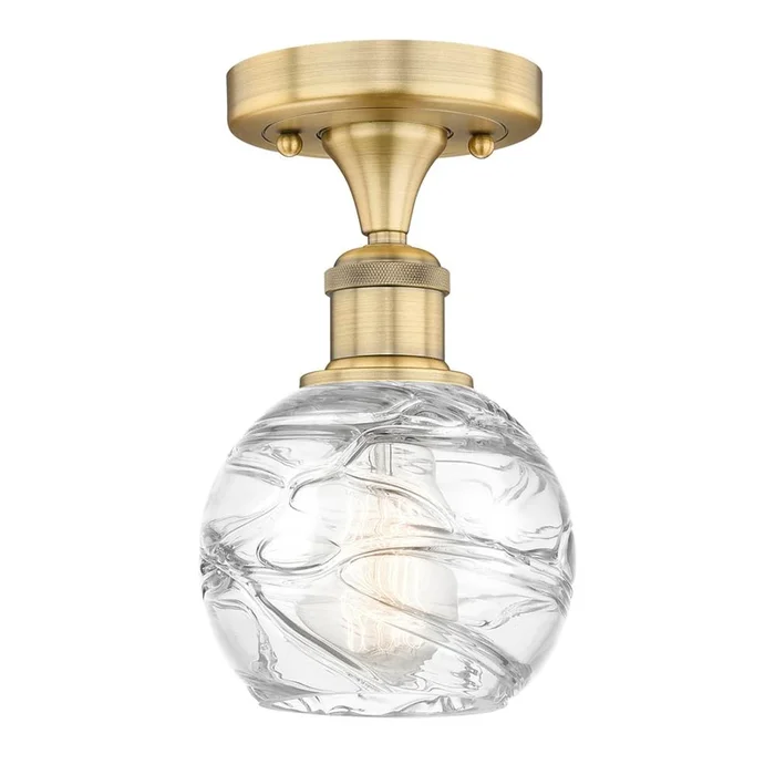 Innovations Athens Deco Swirl Brushed Brass Semi-Flush Mount