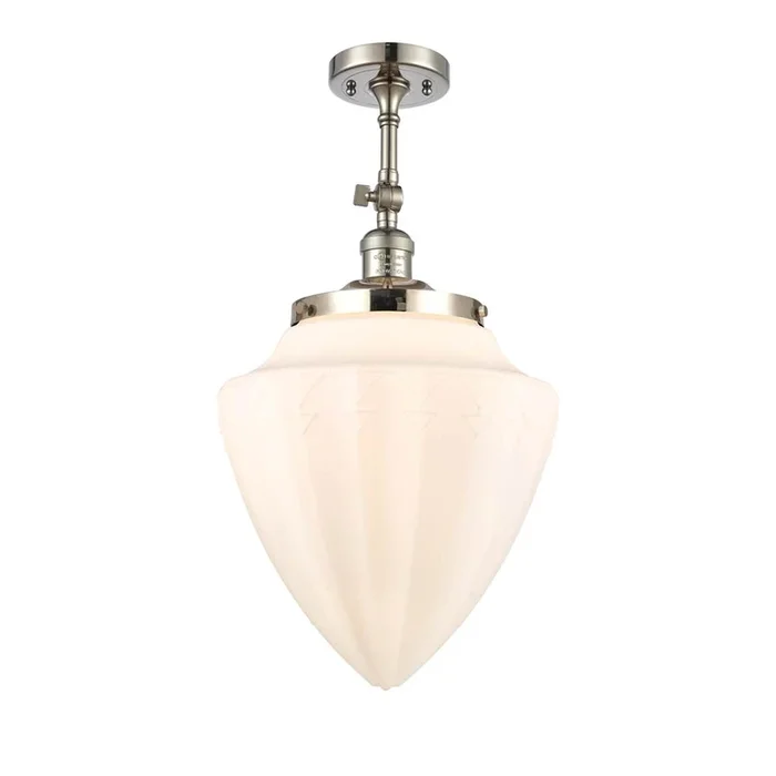 Innovations Beacon – 1 Light – 12 inch – Polished Nickel – Semi-Flush Mount