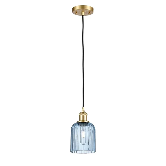 Innovations Bridal Veil – 1 Light – 5 inch – Satin Gold – Cord hung – Mini Pendant