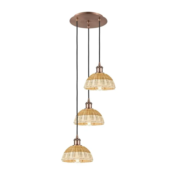 Innovations Bristol Natural Ii – 3 Light – Natural Shade – Multi Pendant
