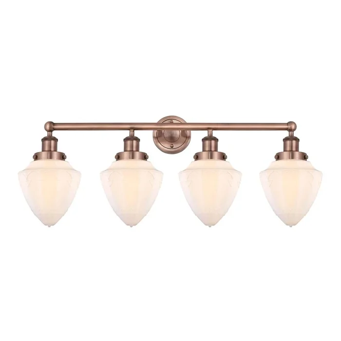 Innovations Bullet – 4 Light – 33 inch – Antique Copper – Bath Vanity Light
