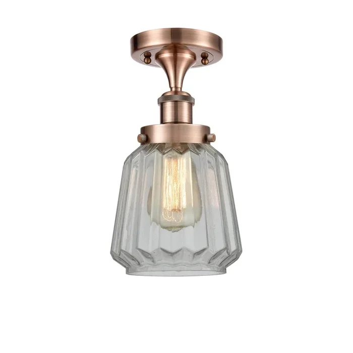 Innovations Chatham – 1 Light – 6 inch – Antique Copper – Semi-Flush Mount