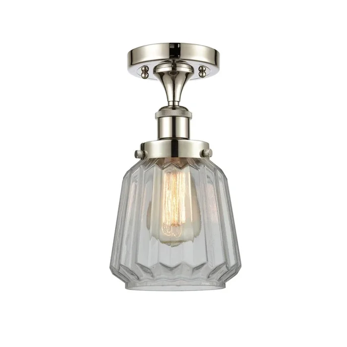 Innovations Chatham – 1 Light – 6 inch – Polished Nickel – Semi-Flush Mount