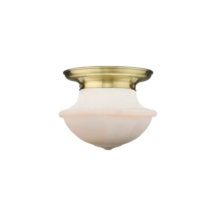 Innovations Oxford – 1 Light – 14 inch – Antique Brass – Flush Mount