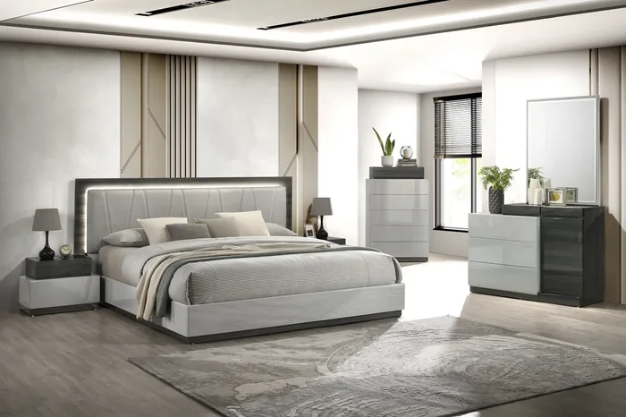 J&M Furniture – Cube Modern 5 Piece Eastern King Bedroom Set – 19321-EK-5SET