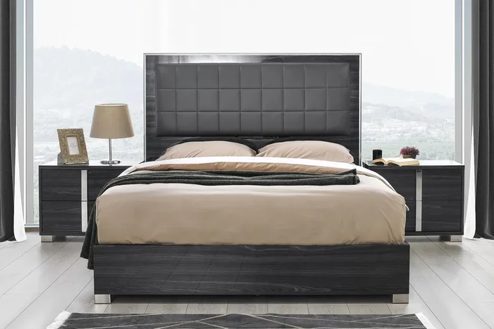 J&M Furniture Giulia Dresser in Glossy Gray