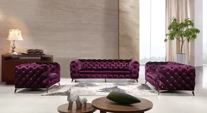 J&M Furniture Glitz Sofa in Purple
