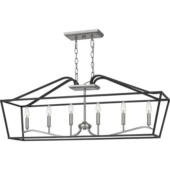 James Allan Buckingham 6 Light 42″ Wide Taper Candle Linear Chandelier