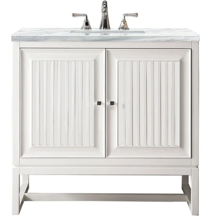 James Martin Vanities Athens 36″ Free Standing Single Wood Vanity Set with Solid Surface Top