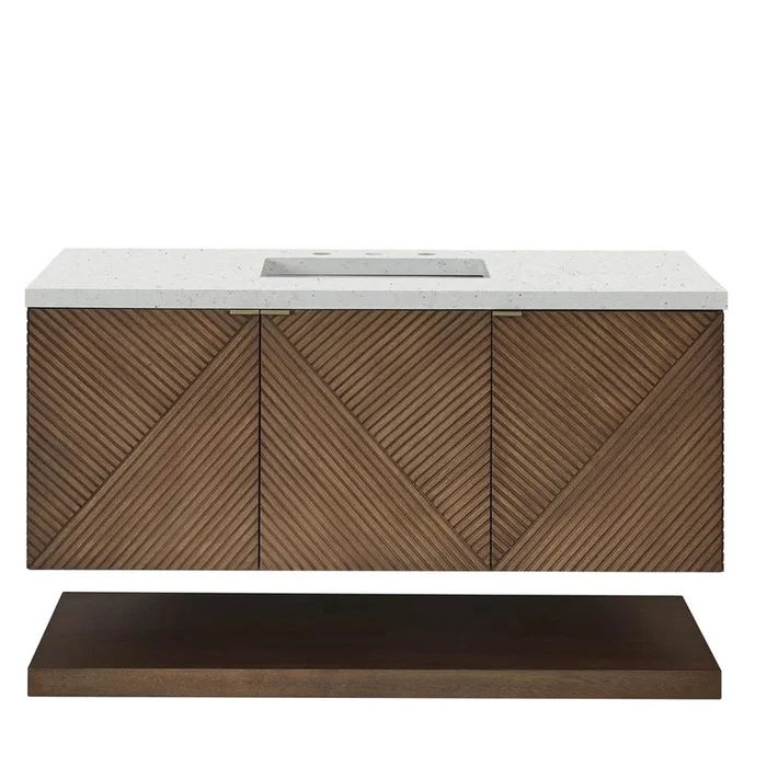 James Martin Vanities Marcello 48” Single Vanity, Chestnut w/ 3 CM Lime Delight Silestone Top