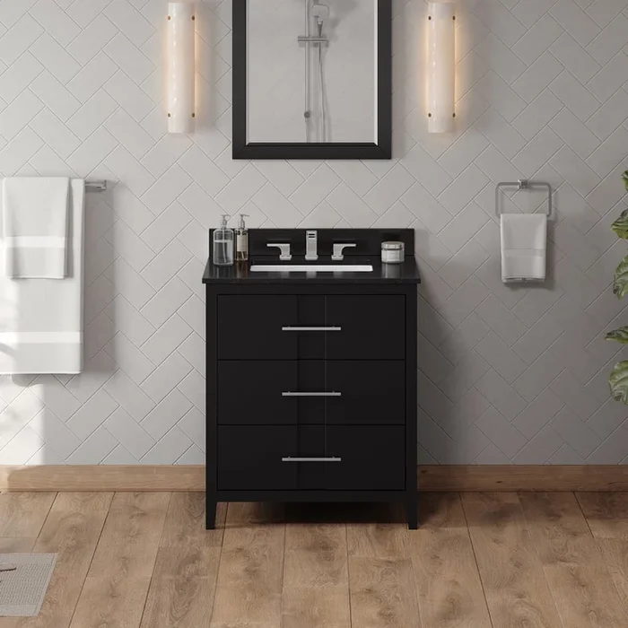 Jeffrey Alexander Katara 30″ Free Standing Vanity Set with Cabinet and Granite Vanity Top