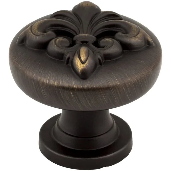 Jeffrey Alexander Lafayette 1-3/8″ Fleur de Lis Lily French Inspired Round Cabinet Knob / Drawer Knob