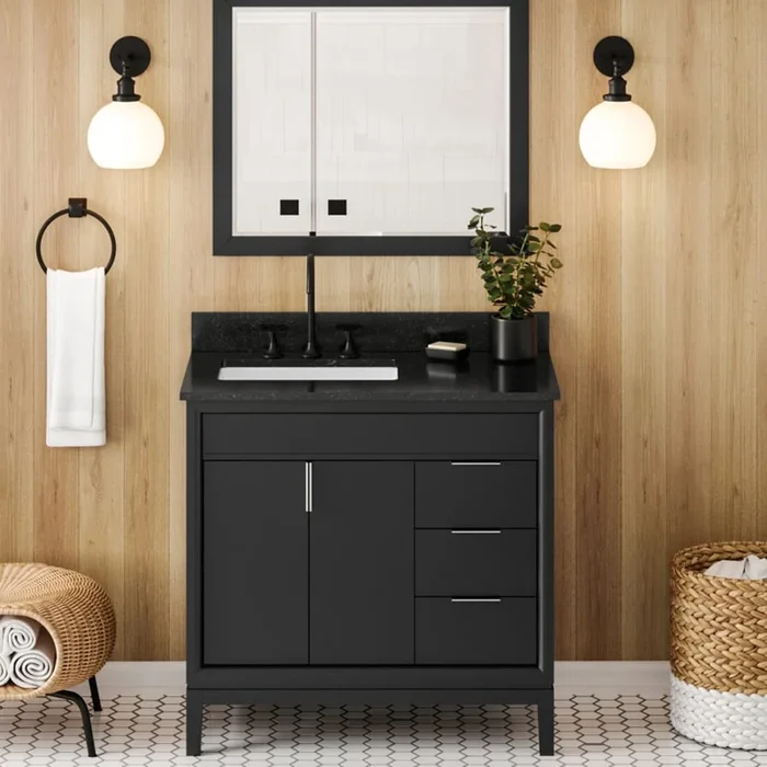 Jeffrey Alexander Theodora II 36″ Free Standing Vanity Set with Cabinet and Granite Vanity Top