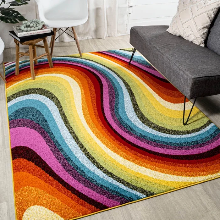 JONATHAN Y Lighting Dazzle 4′ x 6′ Polypropylene Abstract Indoor Area Rug