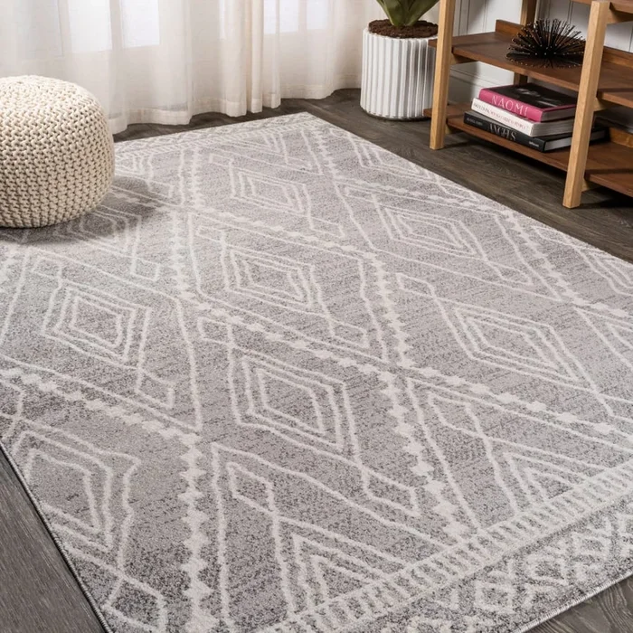 JONATHAN Y Lighting Moroccan Hype 3′ x 4-3/4′ Polypropylene Moroccan & Tribal, Trellis, and Vintage Indoor Area Rug