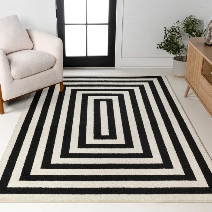 JONATHAN Y Lighting Moroccan Hype 5-1/4′ x 7-1/2′ Border and Geometric Indoor Rectangular Area Rug