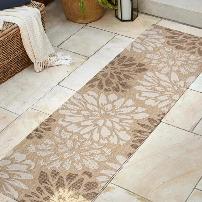 JONATHAN Y Lighting Santa Monica 2-1/4′ x 8′ Polypropylene Botanical Indoor/Outdoor Runner