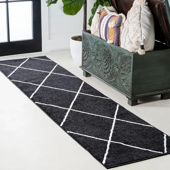 JONATHAN Y Lighting Supersoft 2′ x 10′ Polypropylene Geometric Rectangle Area Rug