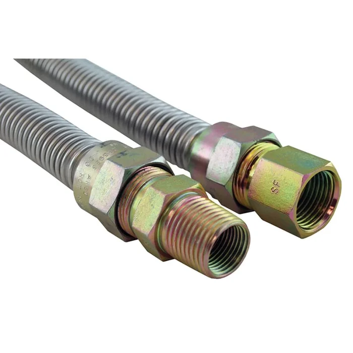 Jones Stephens 48″ Stainless Steel Gas Connector with 1/2″ and 1/2″ Fittings