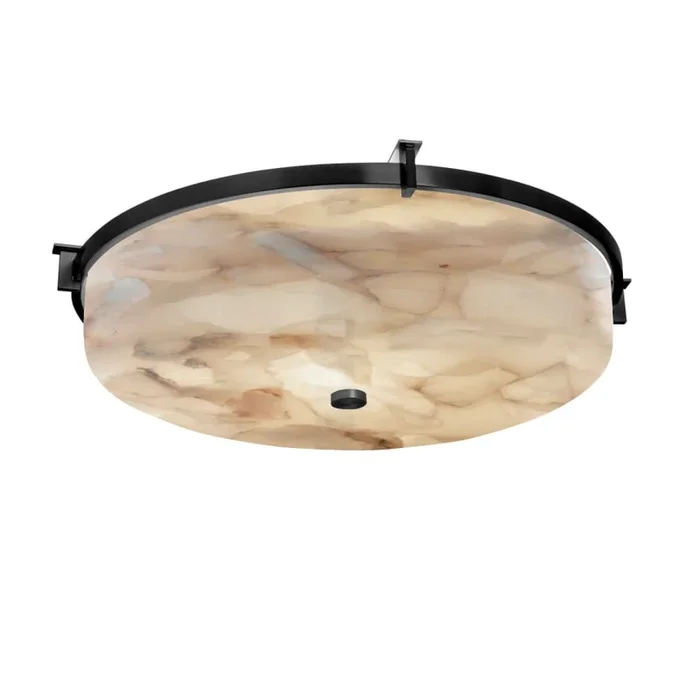 Justice Design Group Alabaster Rocks! 3 Light 21″ Wide Flush Mount Ceiling Fixture