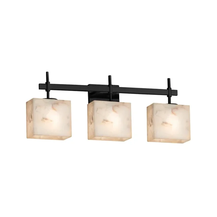 Justice Design Group Alabaster Rocks! 3 Light 24″ Wide LED Bathroom Vanity Light from the Union Series