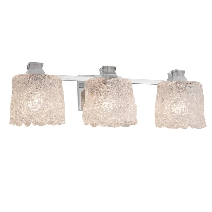 Justice Design Group Ardent 3 Light 25-1/2″ Wide Vanity Light with Lace Patterned Oval Glass Shades