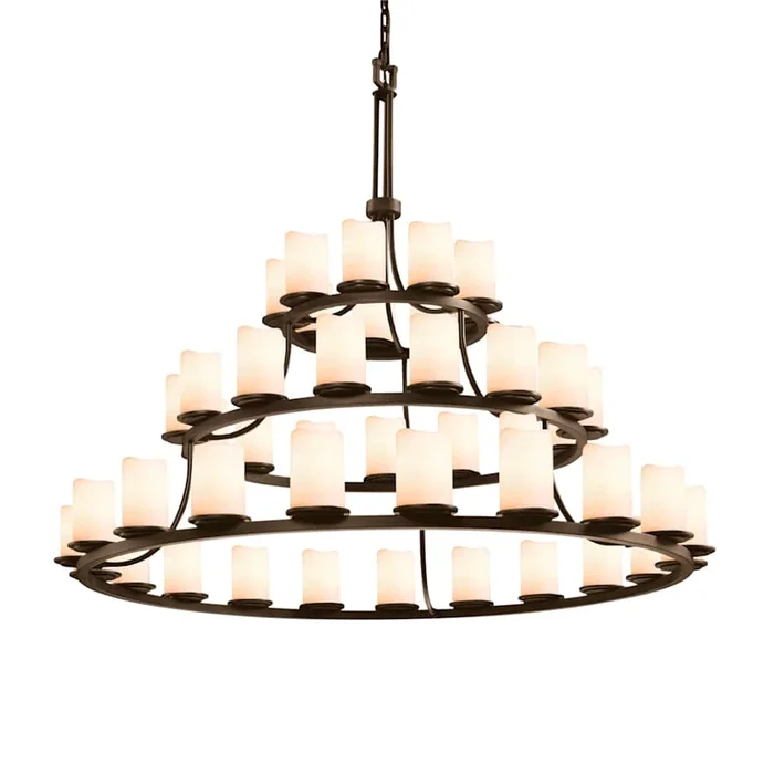 Justice Design Group CandleAria 60″ Wide Ring Chandelier with Cream Shades