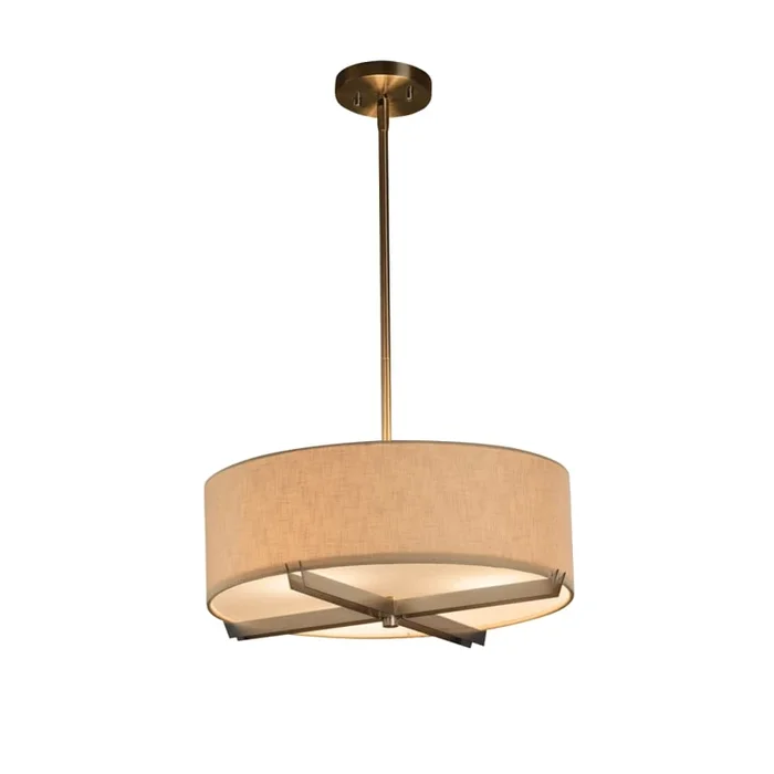 Justice Design Group Textile 18″ Wide Integrated 3000K LED Pendant with Woven Fabric Shade