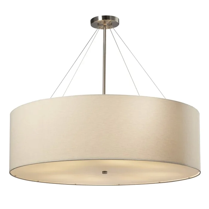 Justice Design Group Textile 8 Light 36″ Wide Drum Chandelier with Cream Shades