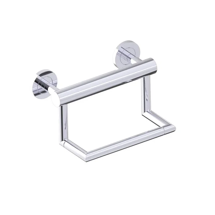 Kartners 9-inch Pivot Grab Bar with Paper Holder-Brushed Bronze