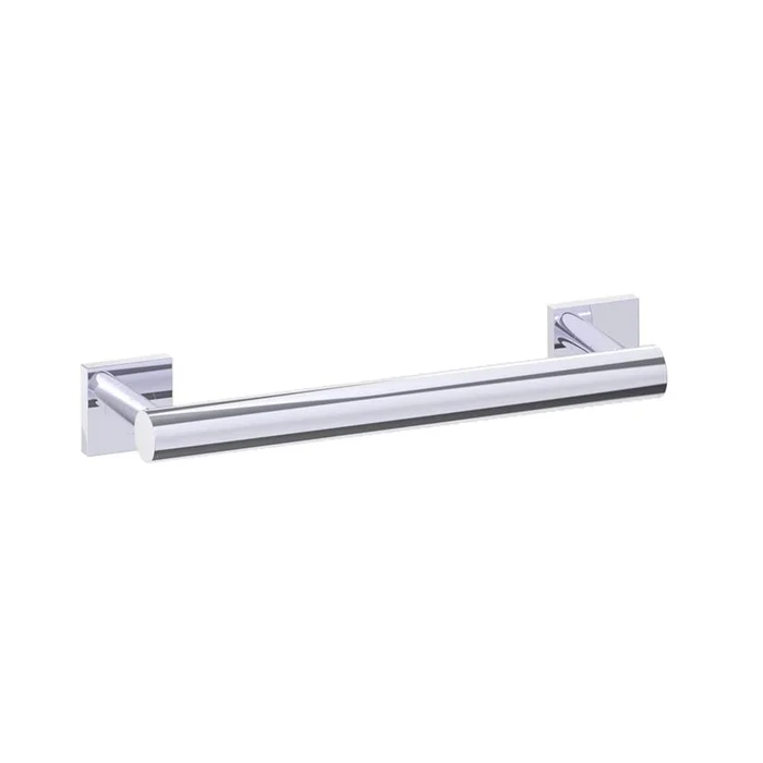Kartners 9400 Series 12-inch Round Grab Bar with Square Rosettes 35mm-Polished Gold