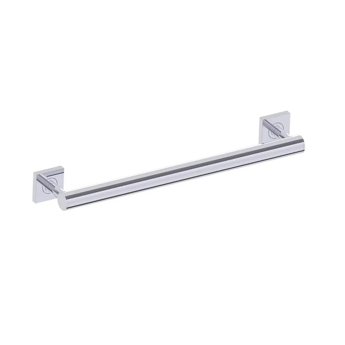 Kartners 9400 Series 18-inch Round Grab Bar with Square Rosettes- 35mm-Brushed Bronze