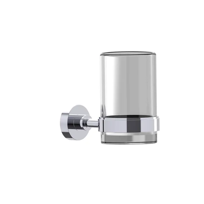 Kartners OSLO – Wall Mounted Bathroom Tumbler & Toothbrush Holder with Chrome Glass-Antique Copper