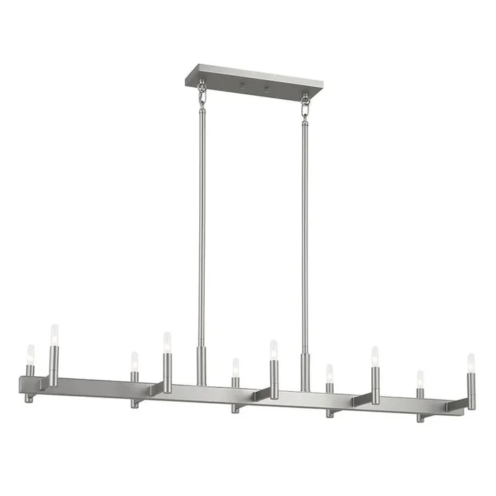 Kichler Lighting Erzo 50” 10 Light Linear Chandelier in Satin Nickel