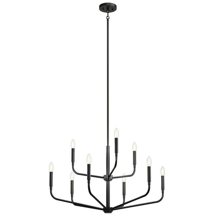 Kichler Lighting Madden 32 Inch 9 Light 2-Tier Chandelier in Black