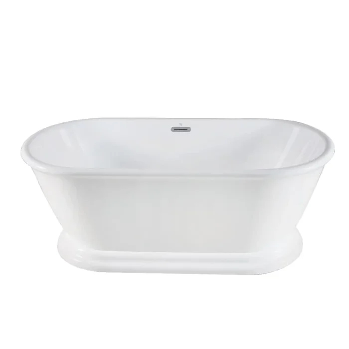 Kingston Brass 60″ Pedestal Acrylic Soaking Tub with Center Drain Assembly and Overflow