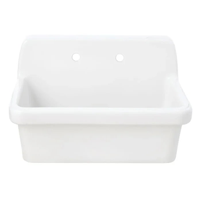 Kingston Brass Doriteal 30-1/8″ Wall Mounted Single Basin Ceramic Utility Sink