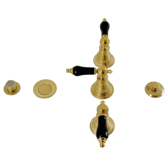 Kingston Brass Duchess 1.5 GPM Widespread Bidet Faucet with 3 Lever Handles and Pop-Up Drain Assembly