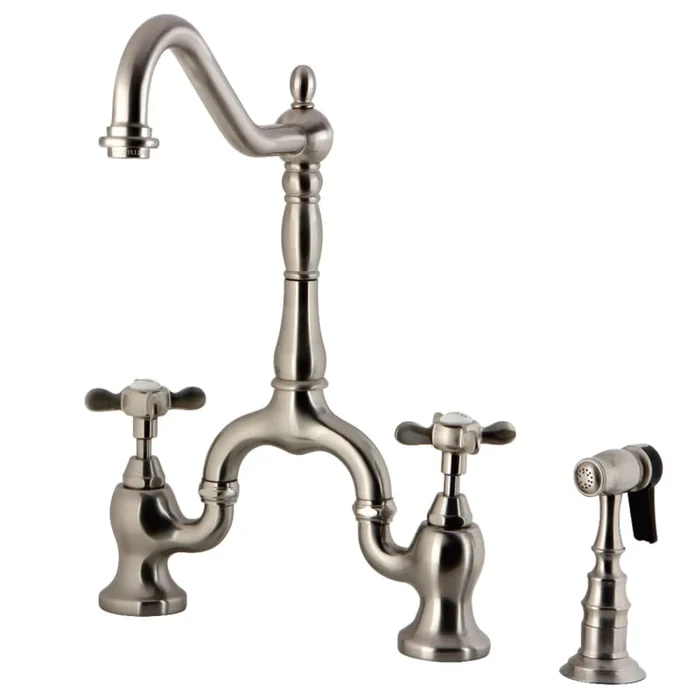 Kingston Brass Essex 1.8 GPM Bridge Kitchen Faucet – Includes Side Spray