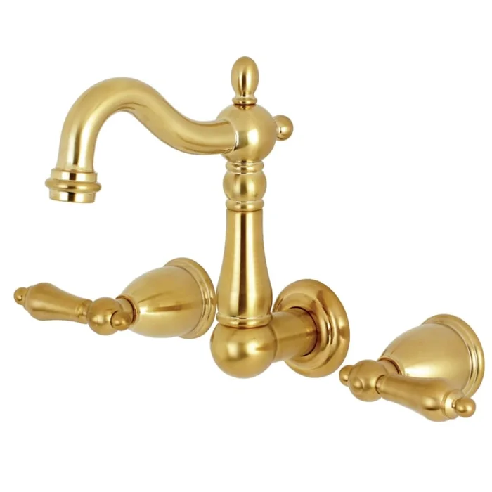 Kingston Brass Heritage 1.2 GPM Wall Mounted Widespread Bathroom Faucet